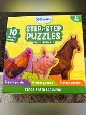 Skillmatics Step by Step Puzzles Farm & Wild Animals (Missing Piece)